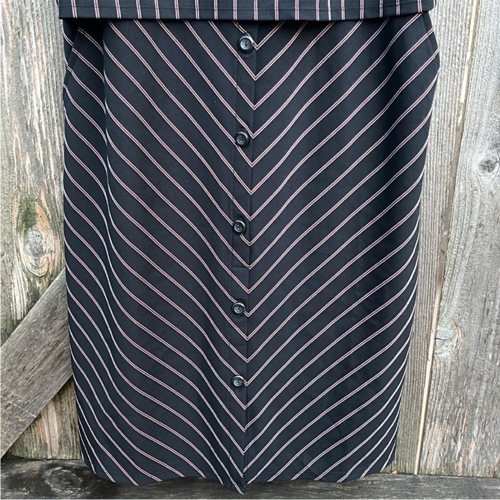 NWT J. Jill Ponte Knit Pinstripe Layered Dress Size Medium - Picture 7 of 10